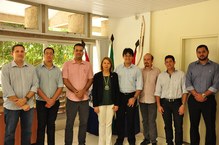 Reitora Valéria Correia com equipes da Eletrobras e da Sinfra