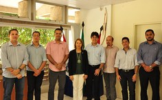 Reitora Valéria Correia com equipes da Eletrobras e da Sinfra