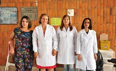 Adriana Barros, a coordenadora Maria das Graças Padilha, Saissia Correia e Jeane Vieira