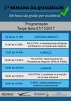 Programação Semana de Qualidade 7 de novembro