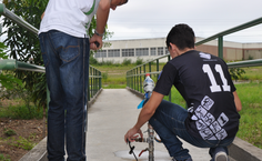 Foguete artesanal confeccionado por alunos do Ifal