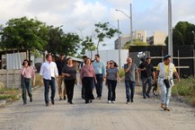 A Reitora, o Ministro e os coordenadores dos cursos de Educação Física visitaram as obras do Complexo Esportivo da Ufal