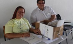 Professores e mestrandos do PPGECIM, Luciana Tener e Ilson Mendonça.