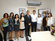 Prefeito de Maceió com o vice reiror da Ufal e suas equipes