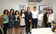 Prefeito de Maceió com o vice reiror da Ufal e suas equipes