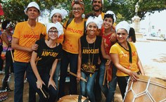 Coletivo Afrocaeté na concentração da praça Sinimbú