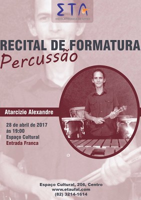 O primeiro recital será de Atarcizio Alexandre, no Espaço Cultural | nothing