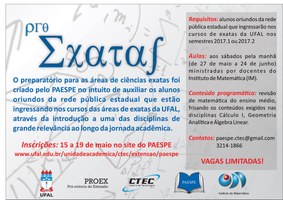 Paespe oferta reforço de matemática para alunos ingressantes em cursos de exatas da Ufal