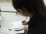 Aluna da segunda turma, Alcilene se dedica às atividades do Profnit e já pensa em algo para seu projeto de conclusão de curso (Foto - Tayane Barreto)