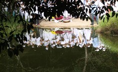 Lagoa sagrada na Serra da Barriga. Foto da Fundação Palmares