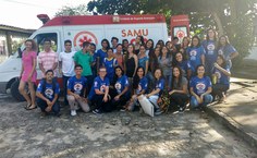Equipe que participou da atividade com o Samu