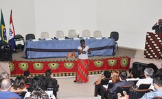 Recitação de  poesias foi uma das apresentações culturais