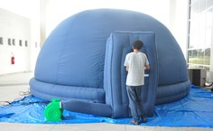 Genisson Panta, estudante de Geografia, monitorou a visita ao Planetário