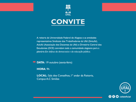 Ufal promoverá plenária em defesa da democracia e das universidades públicas