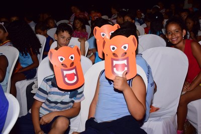 Mostra de Cinema Infantil contou com exibição de filmes curtas-metragem para a criançada. Foto: Kamylla Feitosa