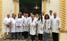 Professores de Anatomia no antigo CCBI antes da mudança para o novo prédio