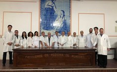 Professores de Anatomia no antigo CCBI antes da mudança para o novo prédio