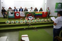 Mesa da solenidade de abertura do curso de bacharelado em Agroecologia