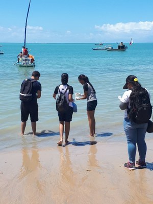 Equipe também realizou coleta da água da Praia de Pajuçara | nothing