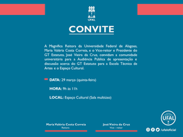 Gestão convida para audiência pública sobre reformulação do Estatuto da Ufal