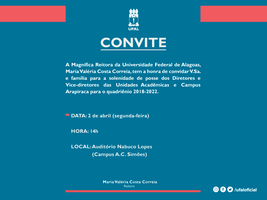 Reitora convida comunidade acadêmica para posse dos novos diretores