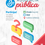 Gestão convida comunidade universitária para a 3ª Audiência Pública da Ufal