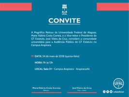 Gestão convida para audiência pública sobre reformulação do Estatuto da Ufal em Arapiraca