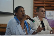 Professora Maria Ester participou da solenidade de abertura destacando a importância do evento