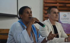 Professora Maria Ester participou da solenidade de abertura destacando a importância do evento