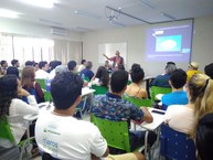 Sala lotada para a palestra