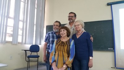 Professor Jorge Lopes e Anna Klyukina em visita aos colaboradores da Ufal. Foto: Divulgação