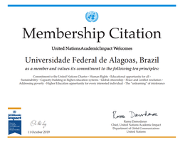 Ufal integra iniciativa de Impacto Acadêmico da ONU