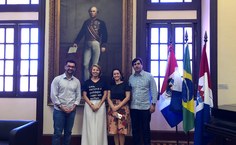 Valéria Correia, reitora Lucyana Claudia, assessoria da reitoria João Lessa, Secretário de Assistência Social Rodrigo Araújo, superintendente de Avaliação e gestão na Seades