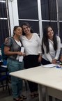 Jéssica e Waleska com a orientadora, a professora Nadja Maria