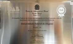 Selo OAB Recomenda, concedido ao curso de Direito da Ufal. Foto: Arquivo pessoal