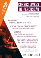 Núcleo de Percussão abre 35 vagas em cursos de extensão gratuitos