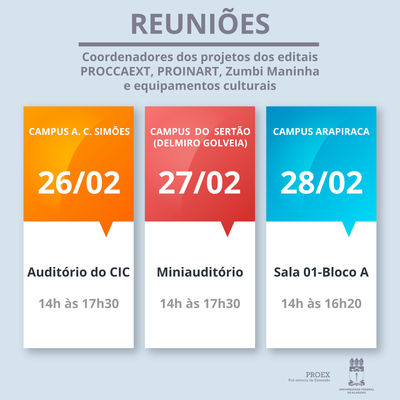 Reuniões acontecerão nos três campi, em datas diferentes