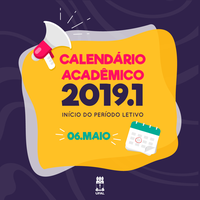Calendário acadêmico do ano letivo de 2019 inicia em 6 de maio