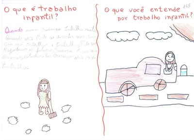 Desenho faz parte do acervo da pesquisa sobre trabalho infantil