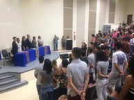 Abertura da aula inaugural com hino nacional