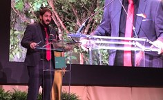 João durante cerimônia de premiação do Rolex Award