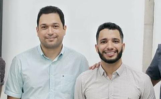 Com o professor Eduardo Amorim, orientador da pesquisa