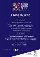 Estão abertas as inscrições individuais para o 1º Fórum Popular da Ufal