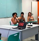 As professoras Rosa Correia, Vanuza Souza e Manuela Callou em mesa de abertura falaram sobre a importância da extensão