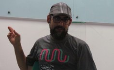 O produtor Glauber Xavier em palestra sobre o audiovisual local e nacional (Foto - Laís de Carvalho)