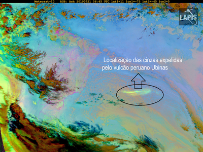 Localização das cinzas identificada pelo Lapis