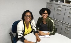 Edna Cabral, técnica da Semed, e a professora Miran Abs