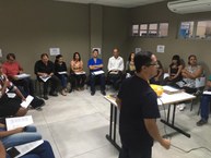 Intregrantes da Opufal construíram o texto para o projeto Acorde em cordel