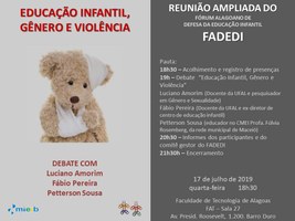 Pesquisadores da Ufal debatem sobre educação infantil, gênero e violência
