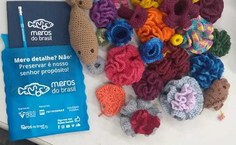 Oficina de Amigurumi do projeto Meros do Brasil. Foto: Tiago Albuquerque